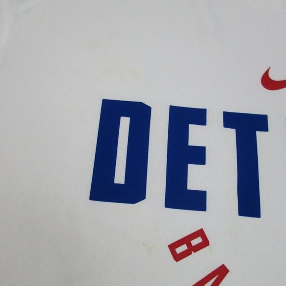 New Detroit Pistons Shirt Mens 3XL Tall White Nike NBA Basketball Sports Dri Fit - Picture 10 of 14